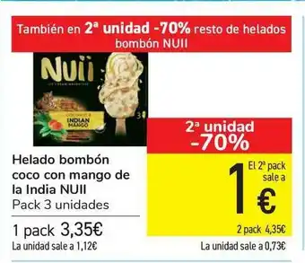 Carrefour Helado Bombón Coco Con Mango De La India Nuii oferta
