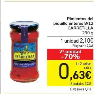 Carrefour Pimientos Del Piquillo Enteros 8 12 Carretilla 290g oferta