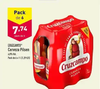 ALDI Cruzcampo Cerveza Pilsen 6 x 1l oferta