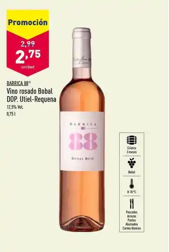 ALDI Barraca 88 Vino Rosado Bobal Dop. Utiel-requena 0,75l oferta