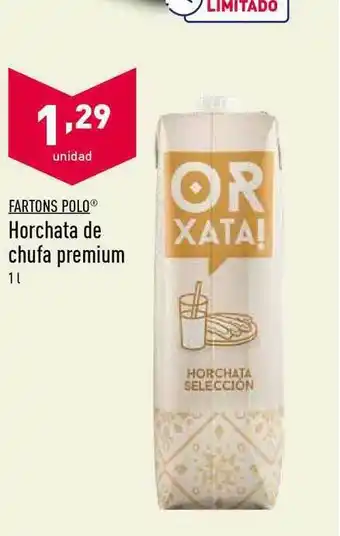 ALDI Fartons Polo Horchata De Chufa Premium 1l oferta
