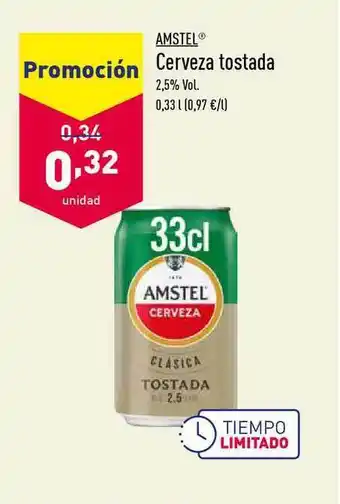 ALDI Amstel Cerveza Tostada 0,33l oferta