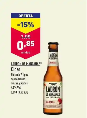 ALDI Ladrón De Manzanas Cider 0,25l oferta
