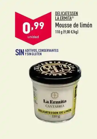 ALDI Delicatessen La Ermita Mousse De Limón 110g oferta