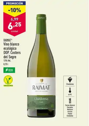 ALDI Raimat Vino Blanco Ecológico Dop. Costers Del Segre 0,75l oferta