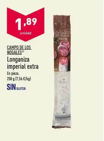 ALDI Campo De Los Nogales Longaniza Imperial Extra 250g oferta