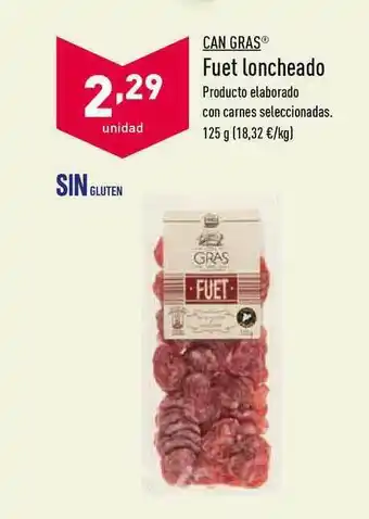 ALDI Fuet Loncheado Can Gras 125g oferta