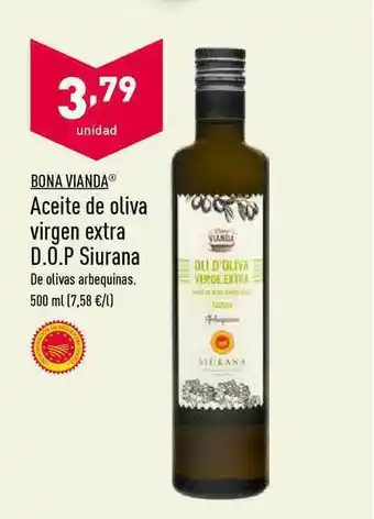 ALDI Bona Vianda Aceite De Oliva Virgen Extra D.O.P. Siurana 500ml oferta