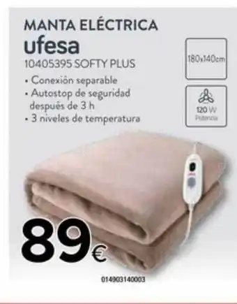 Tien 21 Manta eléctrica ufesa oferta