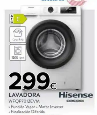 Tien 21 Lavadora wfqp7012evm hisense oferta