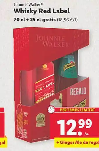 Lidl Johnnie walker whisky red label oferta