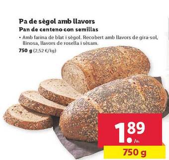 Lidl Pan de centeno con semillas oferta