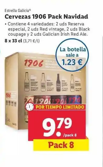 Lidl Estrella galicia cervezas 1906 pack navidad oferta