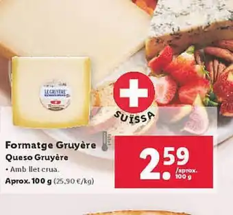 Lidl Queso gruyère oferta