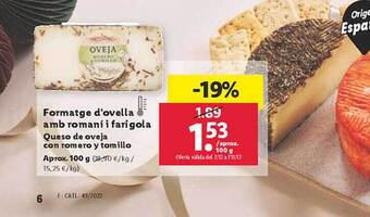 Lidl Queso de oveja con romero y tomillo oferta