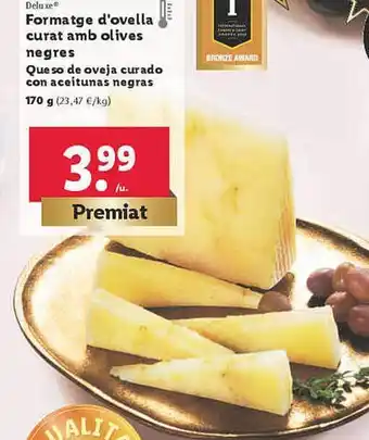 Lidl Queso de oveja curado con aceitunas negras oferta