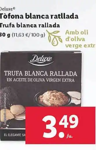 Lidl Deluxe trufa blanca rallada oferta