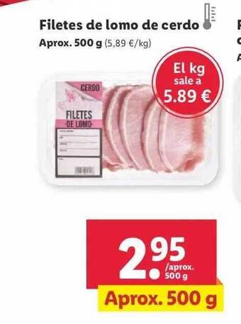 Lidl Filetes de lomo de cerdo oferta