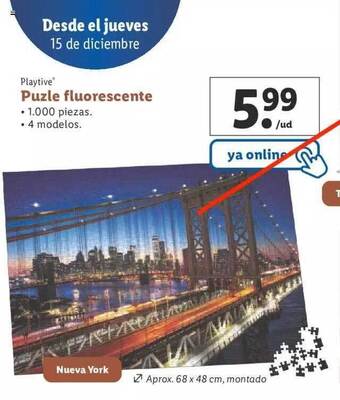 Lidl Playtive puzle fluorescente oferta
