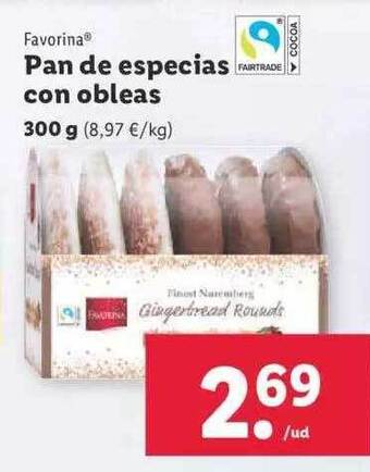 Lidl Favorina pan de especias con obleas oferta