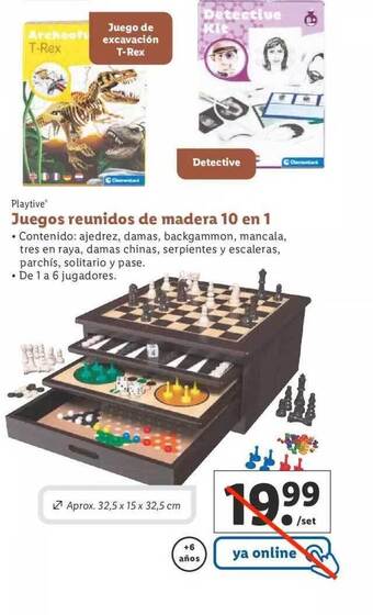 Lidl Playtive juegos reunidos de madera 10 en 1 oferta