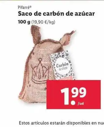 Lidl Pifarré saco de carbón de azúcar oferta