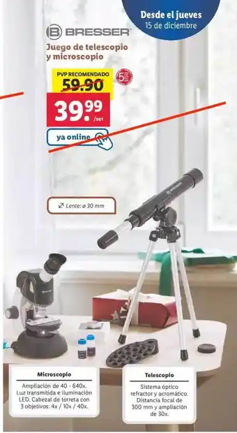 Lidl Bresser juego de telescopio y microscopio oferta