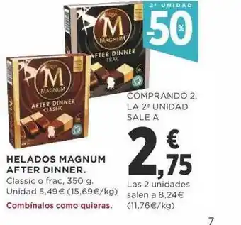 Supercor Exprés 2a unidad -50% helados magnum after dinner classic o frac oferta