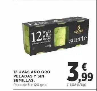 Supercor Exprés 12 uvas año oro peladas y sin semillas pack de 3 oferta