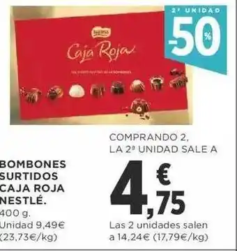 Supercor 2a unidad -50% bombones surtidos caja roja nestlé oferta