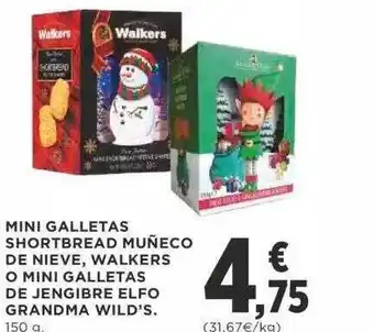 Supercor Mini galletas shortbread muñeco de nieve, walkers o mini galletas de jengibre elfo grandma wild's oferta