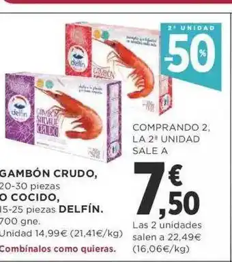 Supercor 2a unidad -50% gambón crudo o cocido delfín oferta