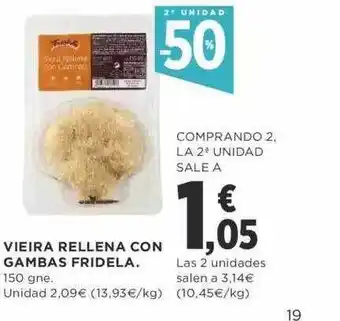 Supercor 2a unidad -50% vieira rellena con gambas fridela oferta