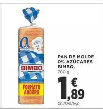 Supercor Pan de molde 0% azucares bimbo oferta