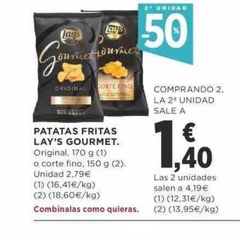 Supercor 2a unidad -50% patatas fritas lay's gourmet oferta