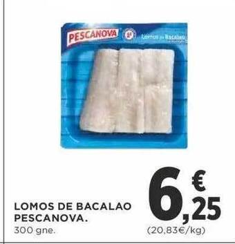 Supercor Lomos de bacalao pescanova oferta
