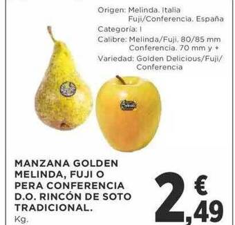 Supercor Manzana golden melinda, fuji o pera conferencia d.o. rincón de soto tradicional oferta