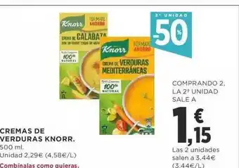 Supercor 2a unidad -50% cremas de verduras knorr oferta