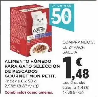 Supercor 2a unidad -50% alimento húmedo para gato selección de pescados gourmet mon petit oferta