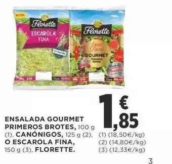Supercor Ensalada gourmet primeros brotes canónigos o escarola fina florette oferta