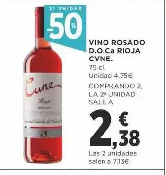 Supercor 2a unidad -50% vino rosado d.o.ca. rioja cvne oferta