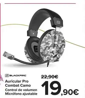 Carrefour Auricular pro combat camo control de volmen micrófono ajustable blackfire oferta