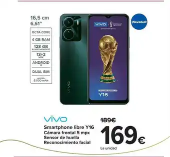 Carrefour Vivo smartphone libre y16 oferta