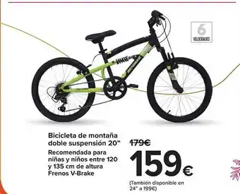 Carrefour Bicicleta de montaña doble suspensión 20 oferta