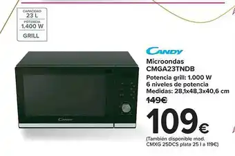 Carrefour Microondas cmga23tndb candy oferta