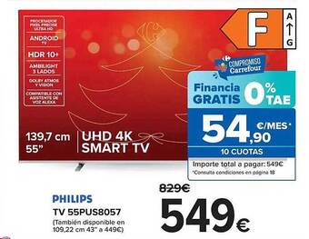 Carrefour Philips tv 55pus8057 oferta