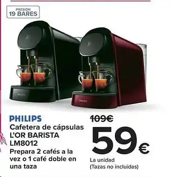 Carrefour Philips cafetera de cápsulas l'or barista lm8012 oferta