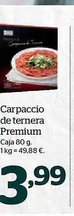 La Sirena Carpaccio de ternera premium caja oferta