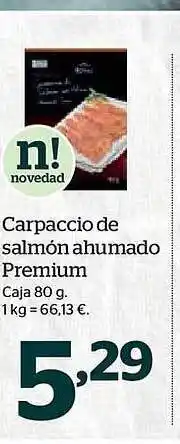 La Sirena Carpaccio de salmón ahumado premium caja oferta