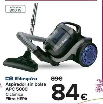 Carrefour Orbegozo aspirador sin bolsa apc 5000 oferta
